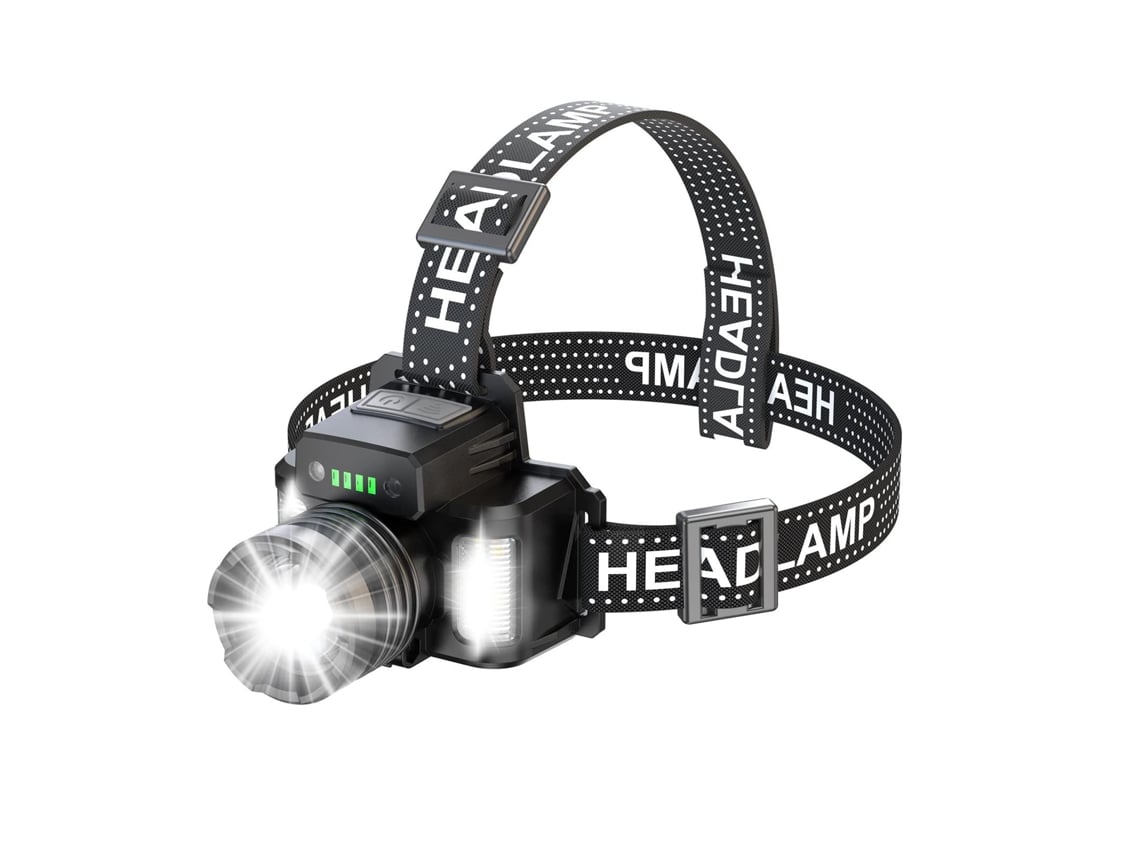 Linterna Frontal Led Recargable Para Adultos, Alta Luminosidad Y Sensor De Movimiento, Ajustable A 90°, Superbrillante, Con Zoom, Resistente
