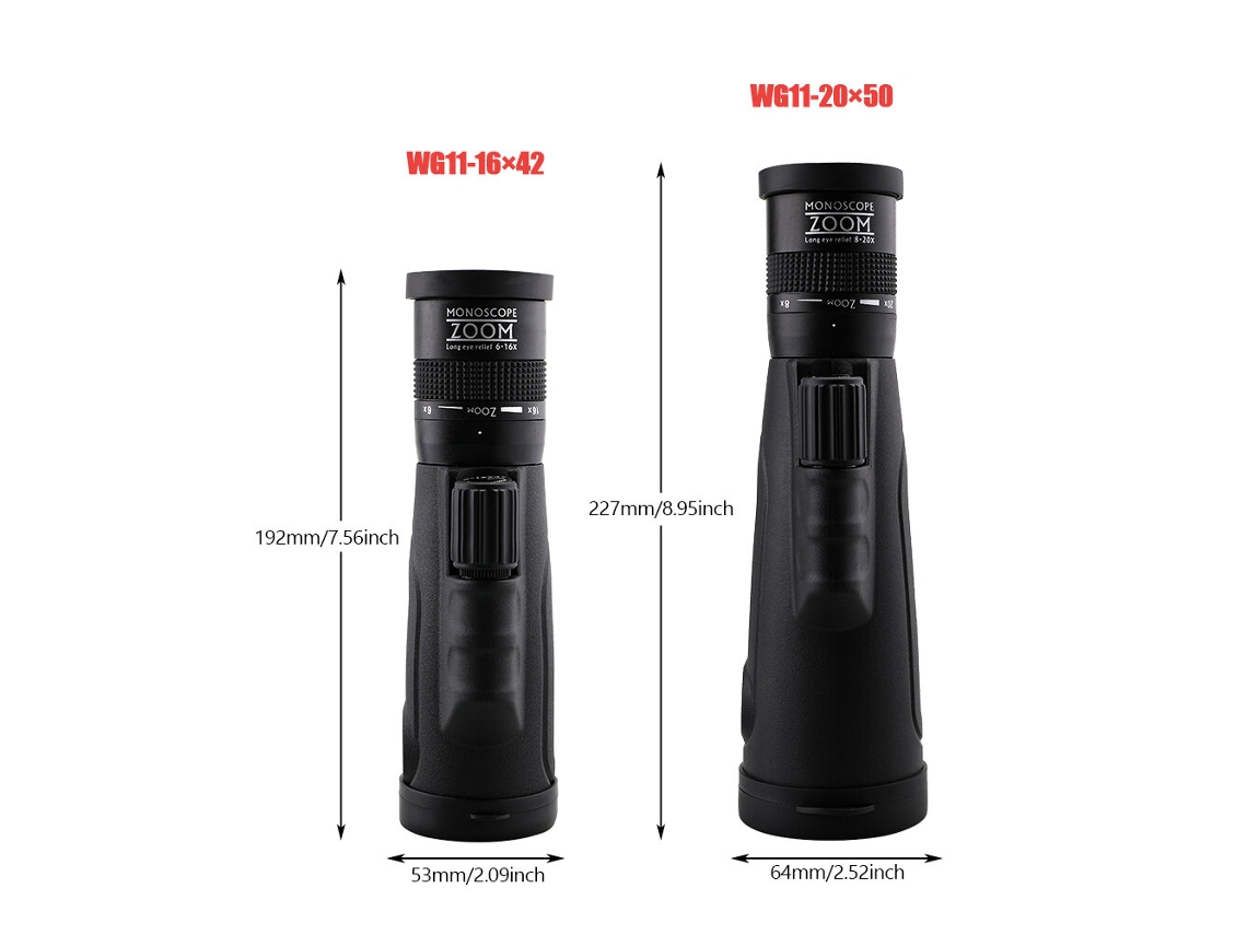 Tipo A8-20x50 Telescopio Monocular Zoom Alta Calidad 6-16x42 Impermeable Observación Animales Juegos Paisajes