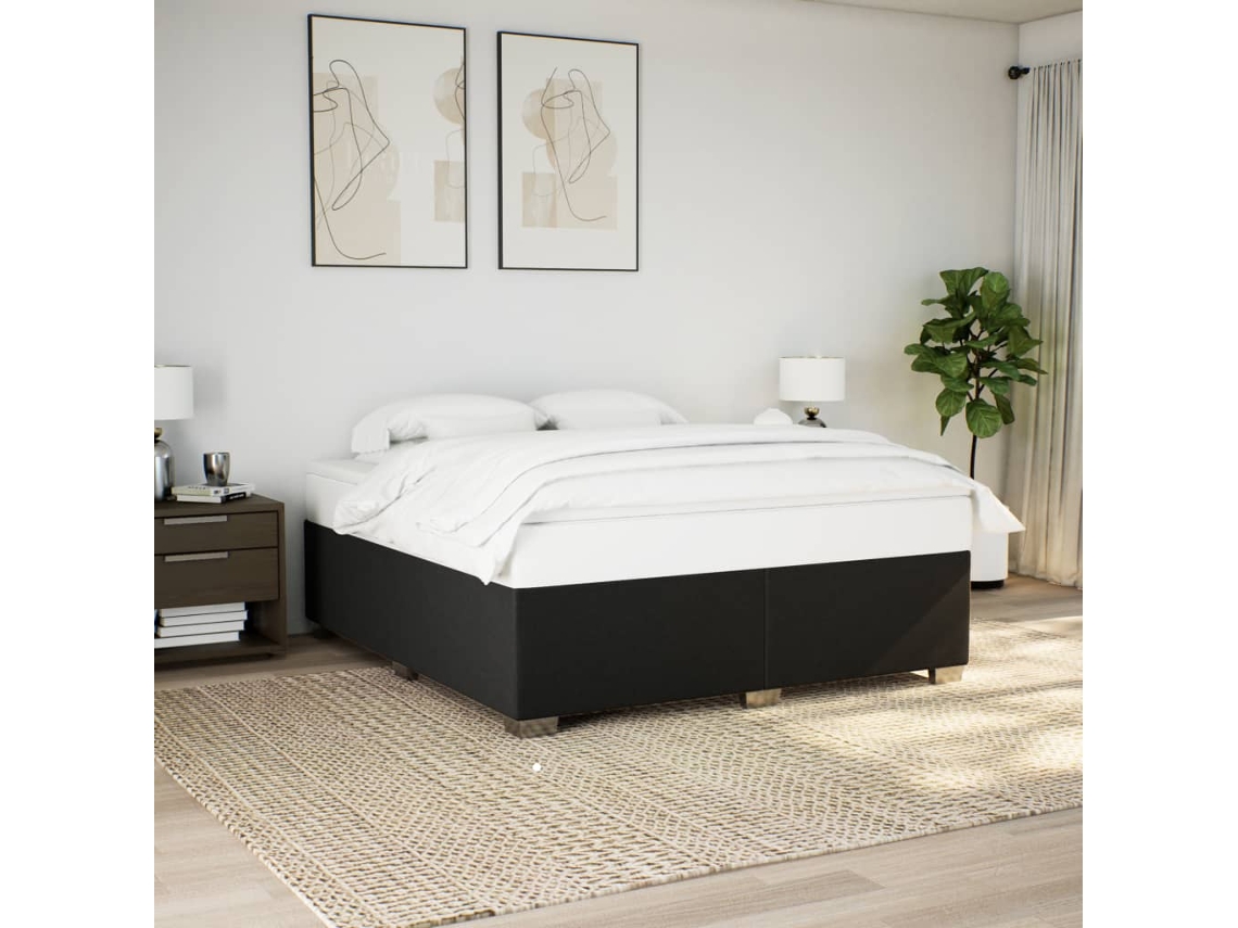 Cama Sin Colchón Tela Negro 200x200 Cm