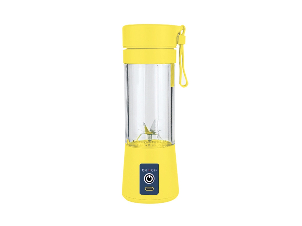 Exprimidor recargable pequeño para el hogar, mini exprimidor de vaso Mdug (amarillo limón)