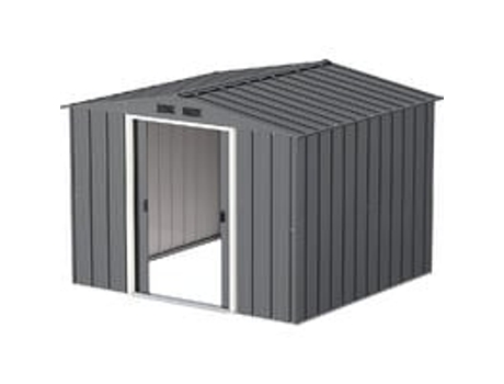 Caseta Cobertizo de Jardín DURAMAX Eco Calpe Metal en Color Gris Antracita (8x8)