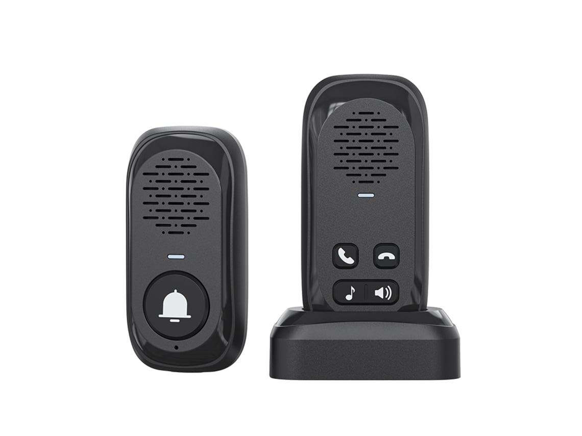 Timbre inalámbrico Ring RF433 con 1 sensor interno, alcance de 300 m, no requiere internet, resistente al agua IP44, voz en tiempo real. Brilvibera_gsg
