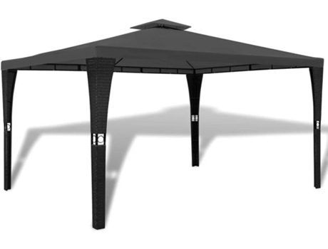 vidaXL Cenador con tejado gris oscuro 3x4 m