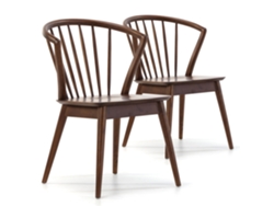 Conjunto de 2 Cadeiras Mura Cor Noz Madeira Sólida 55 X 58,5 X 84 Cm VS VENTA-STOCK