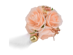Bola De Flores Artificiales Con Campana Y Pluma Para Decoración Y Accesorios De Fotografía - Champán