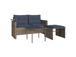 Maison Exclusive - Conjunto De Sofá De Jardín De 3 Piezas Con Cojines, Poliratán Gris