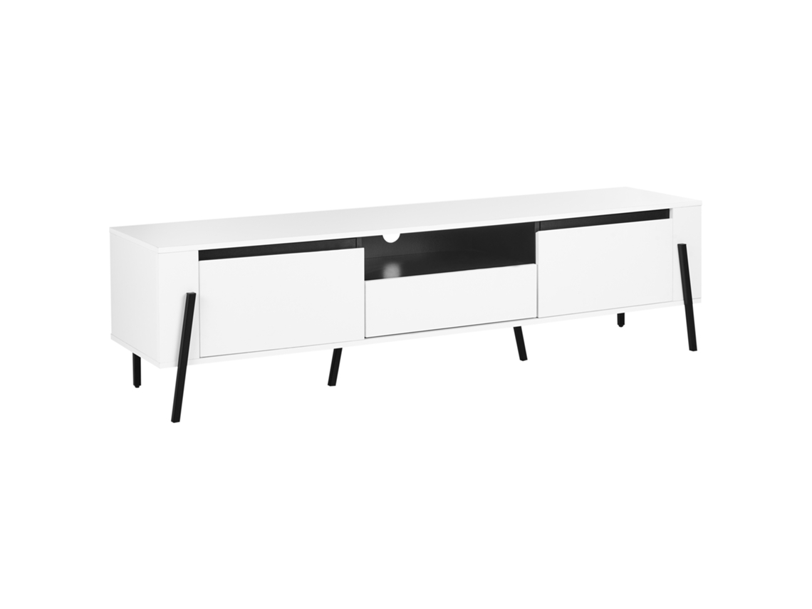Beliani Blackpool Mueble TV de aglomerado Blanco 177x40x46