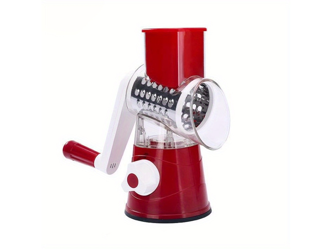 Cortador de Legumes Manual Portátil Multifuncional, um Utensílio Essencial na Cozinha, Feito de Aço Inoxidável. MDUG (vermelho)