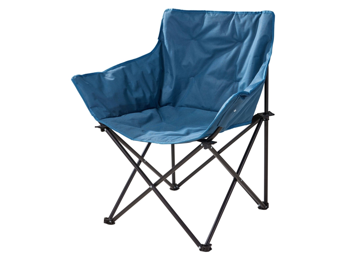 Silla de camping Well Home Deluxe de 70x52x82 cm en acero negro, tela de 600x300d