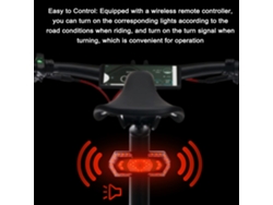 Luz Trasera Led Para Bicicleta Con Intermitente, 5 Modos, Control Remoto, Recargable E Impermeable.
