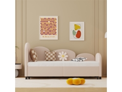 Cama de día de 90 x 200 cm con cajones, estructura de terciopelo, estilo moderno rosa
