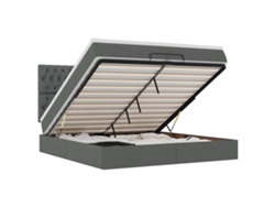 Maison Exclusive - Estructura Cama Otomana Colchones Tela Gris Oscuro 200x200cm