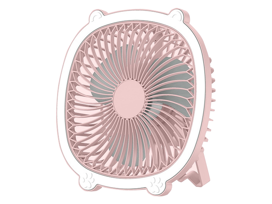 Mini Ventilador De Escritorio Recargable Usb Con Luz Nocturna (rosa) Gertiz