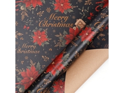 Papel de regalo navideño Eifson, 4 hojas, ideal para las fiestas de invierno, 70 x 50 cm (15 unidades)