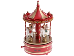 Carrusel 4 Caballos Carrusel Cuerda Mecánica Caja de música Juguetes Regalos - Rojo JEDBESETZT
