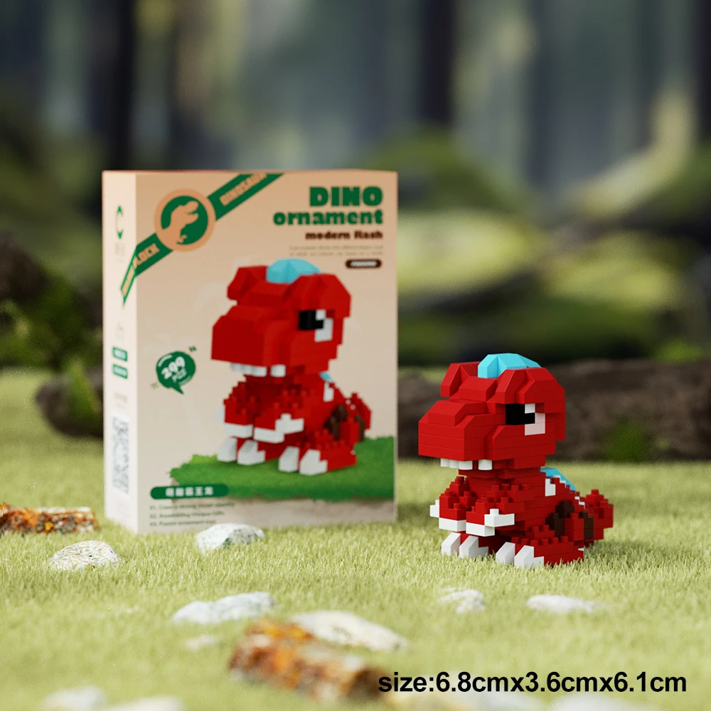 Bloques De Construcción De Dinosaurios En Miniatura: Juguete Educativo Para Armar Bloques De Construcción Diy