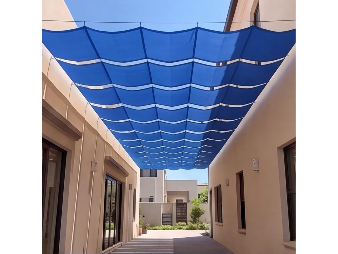 Toldo Retráctil Ondulado (80 X 160 Cm) Resistente De Pes , Impermeable