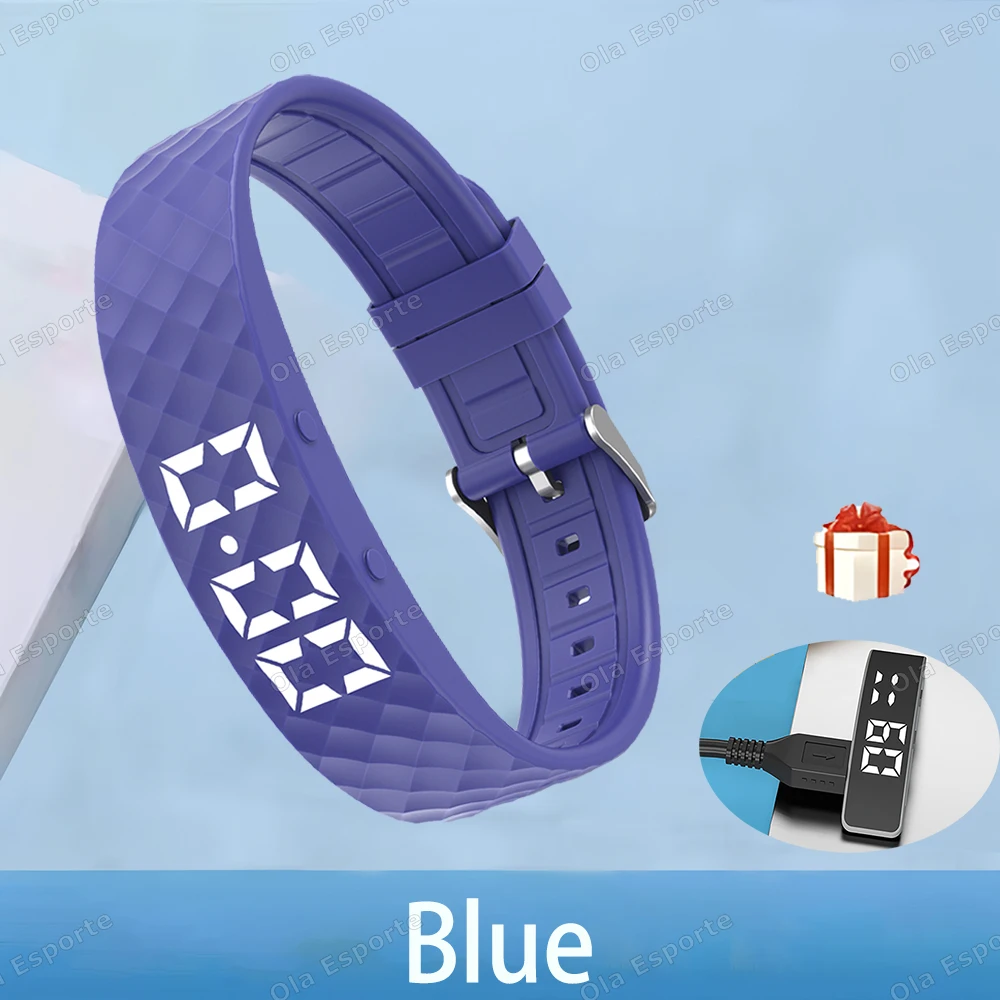 (azul) Rastreador De Atividades Físicas Com Alarme Vibratório, Monitoramento Do Sono E Pedômetro.