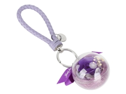 Llavero Redondo Con Flor Preservada, Regalo Creativo, Decoración, Bolso, Coche, Morado