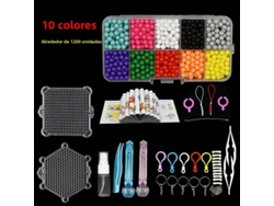 (10 Colores - 1200 Piezas) Juego De Cuentas Para Hacer Tú Mismo, Que Incluye Cuentas Mágicas Creativas Y Un Tablero Entrelazado.
