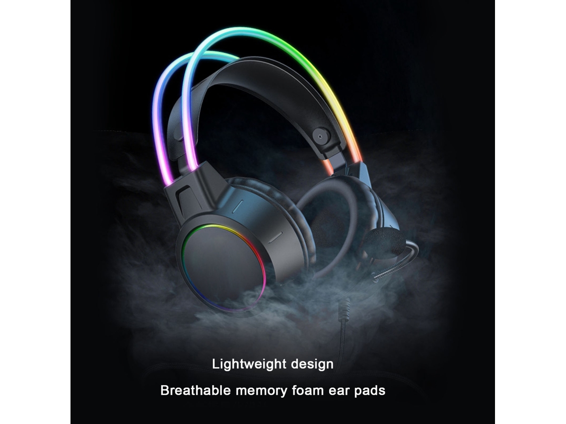 Auriculares Para Juegos Con Sonido Envolvente, Micrófono Omnidireccional, Conexión Por Cable E Iluminación Rgb Para Xbox Y Pc.