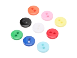 200 Botones Redondos De Resina Para Coser, 2 Agujeros, Multicolor, Duraderos Para Manualidades Y Ropa (9 Mm)