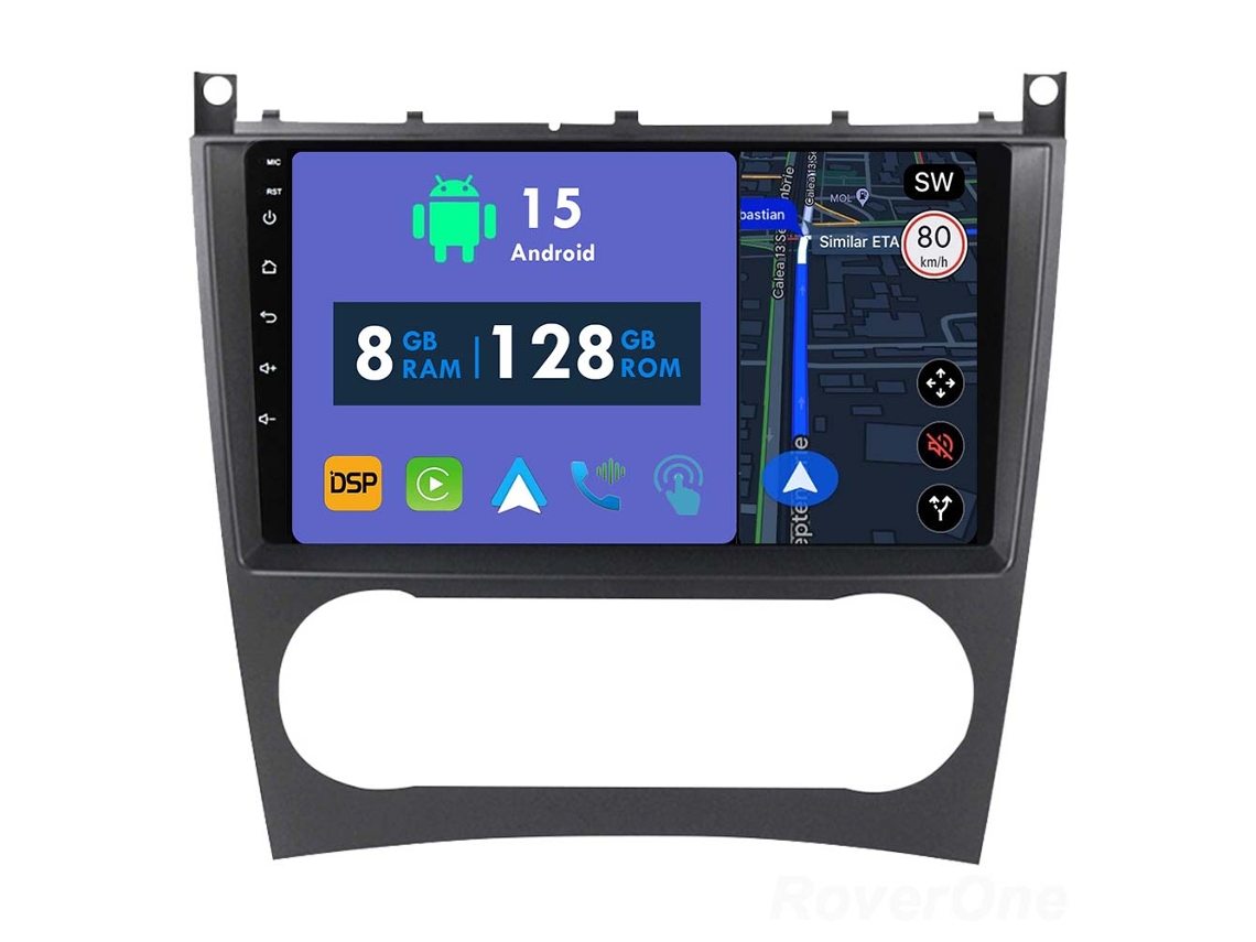 Coche Radio Android Auto Autoradio 8GB RAM 128G ROM CarPlay GPS RoverOne para Mercedes Benz C Class W203 W209 C180 C200 CL203 C209 A209 2004-2011 