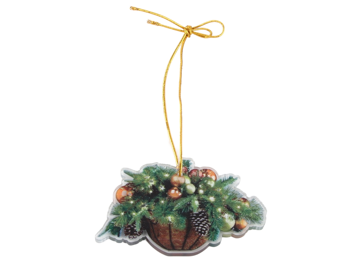 Colgante De Árbol De Navidad De Acrílico Con Cesta Decorativa Navideña Artificial