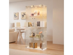 Vitrina expositora YCONE de dos puertas (4 estantes, iluminación LED, 360°)