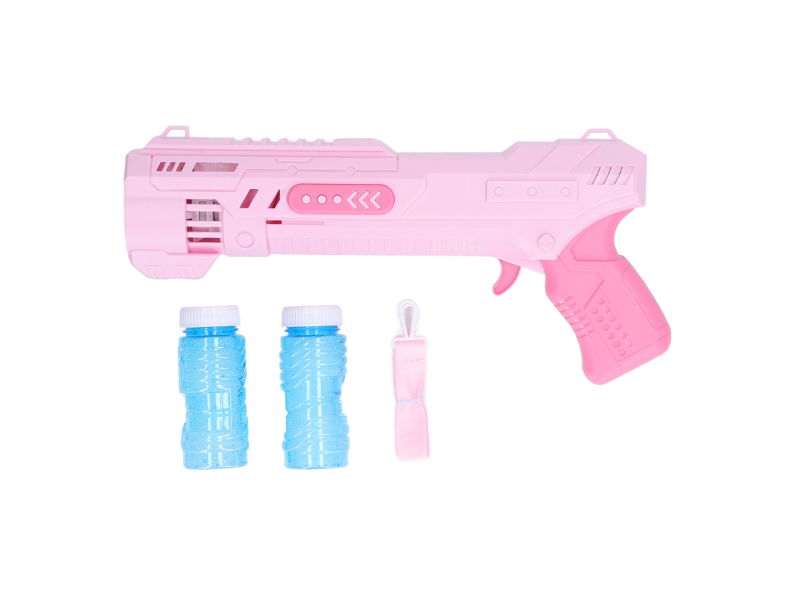 Máquina De Bolhas Elétrica 8 Buracos Com Luz E Música Portátil Infantil Rosa