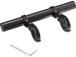Extensor de guidão de bicicleta em alumínio com extensão dupla e parafuso (20 cm)