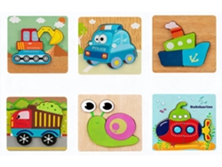 Juego de rompecabezas de madera, paquete de 6, juguetes Montessori para desarrollar la motricidad fina, set de regalo educativo, preescolar - HENTEN HOME