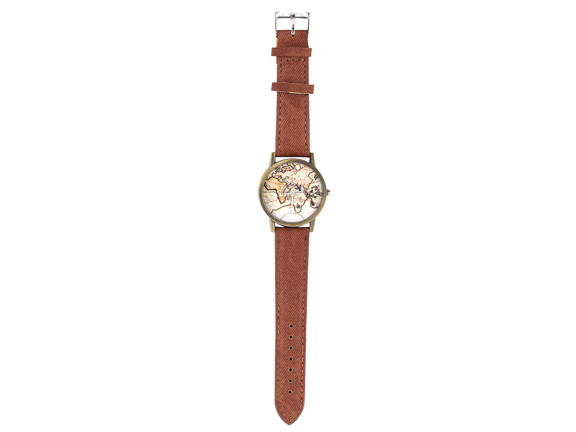 Relógio Analógico De Pulso Casual Business De Quartzo Com Pulseira Pu Marrom