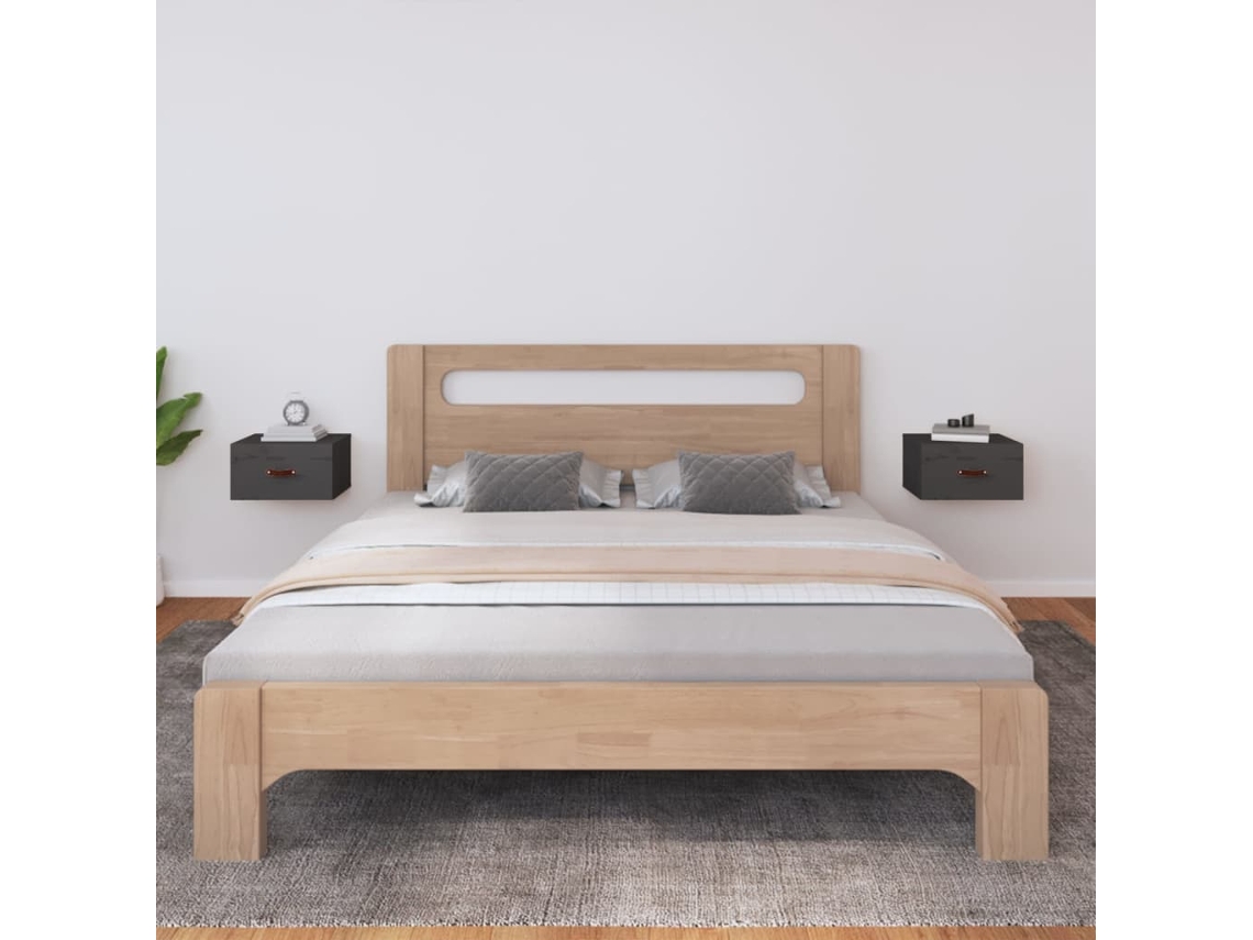 Mesitas de Noche de Pared 2 Pzs 40X29,5X22 Cm Gris