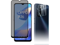 Conjunto de Protectores de Pantalla Antiespião Dureza Privacidade para Oppo A16/A16S HONGWE. Vidrio Templado (2un)