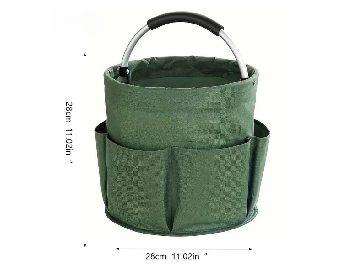 Cesta de almacenamiento plegable y portátil para camping, picnics y organización de herramientas (abierta / verde) Czhhmart