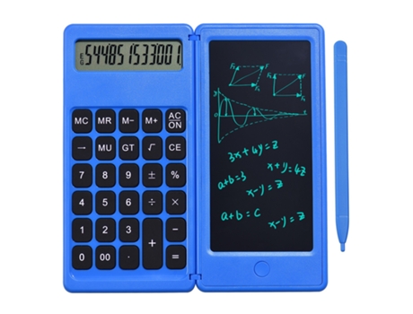 Calculadora plegable y tableta de escritura LCD de 6 pulgadas, panel de dibujo digital, pantalla de 12 dígitos con lápiz óptico, botón de borrado p...