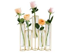 Jarrón De Cristal Transparente, Diseño De Tubo De Ensayo, Elegante Para Flores Secas, Decorativo Para La Sala De Estar.