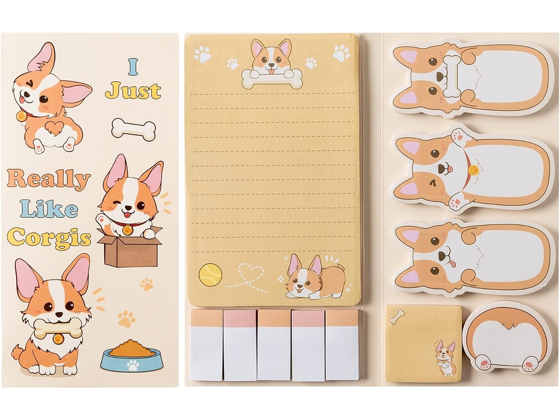 Juego de notas adhesivas Eifson Notepad con 550 hojas (corgi)