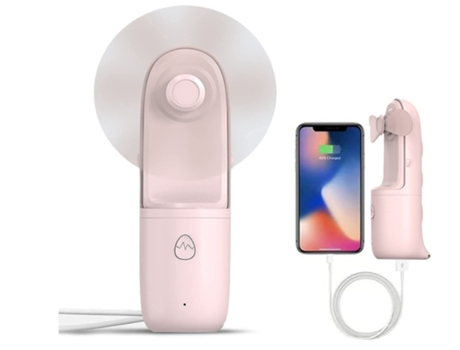 Ventilador de Mano Ventilador de Mano 3 Velocidades Recargables con 18 Horas de Tiempo de Trabajo Ventilador de Batería Portátil 2 en 1 Mini Rosa B...