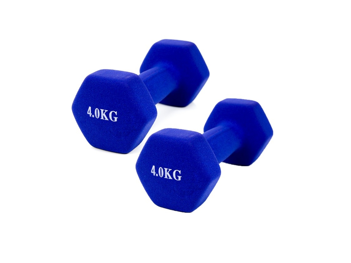 Mancuernas De 4 Kg Antiresbalantes Azul Pesa Fitness COSHANO