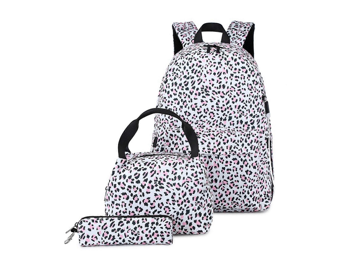 Mochila grande para mujer con estampado floral, ideal para la escuela, viajes, lonchera y lápices - Rosa