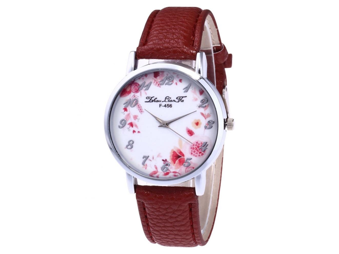 Relógio De Pulso Fashion Cartoon Com Pulseira De Couro Pu Para Presentes De Natal (vermelho)