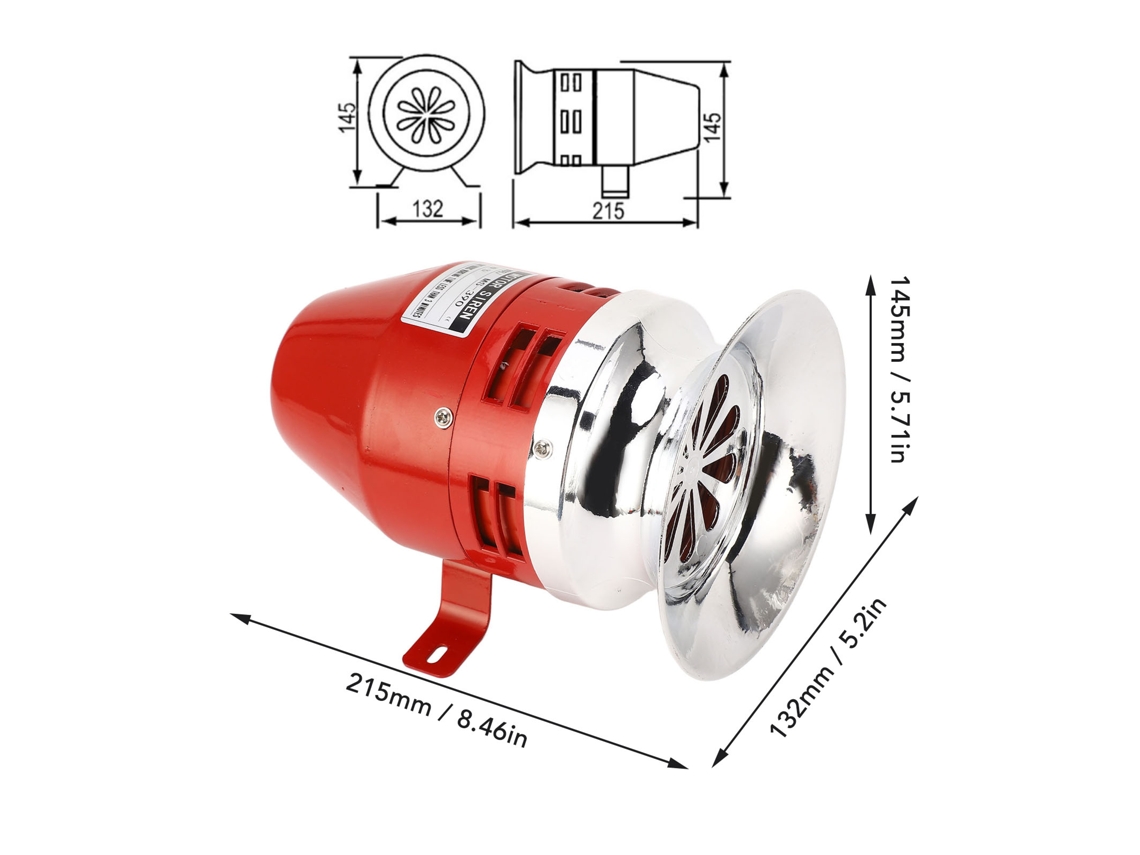 Sirena de seguridad industrial de 130 dB y 40 W, bocina de emergencia para exteriores, 110 V CA