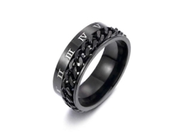 Anillo Giratorio De Acero Inoxidable Con Cadena, Fidget Spinner Para Dedos, Regalo Clásico Para Hombre, Roma Digital