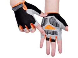 Guantes de ciclismo MDUG transpirables y antideslizantes de medio dedo para hombre (versión naranja actualizada)