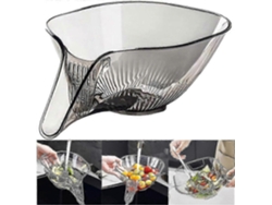 Cesta escurridora multifuncional de plástico para lavar frutas, verduras y ensaladas (gris) - Ripj