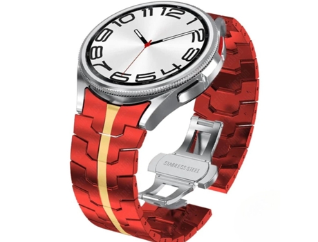 Pulsera Steellink para Samsung Galaxy Watch4 Classic 46Mm Rojo y Dorado ¡ANTIMPACTO!