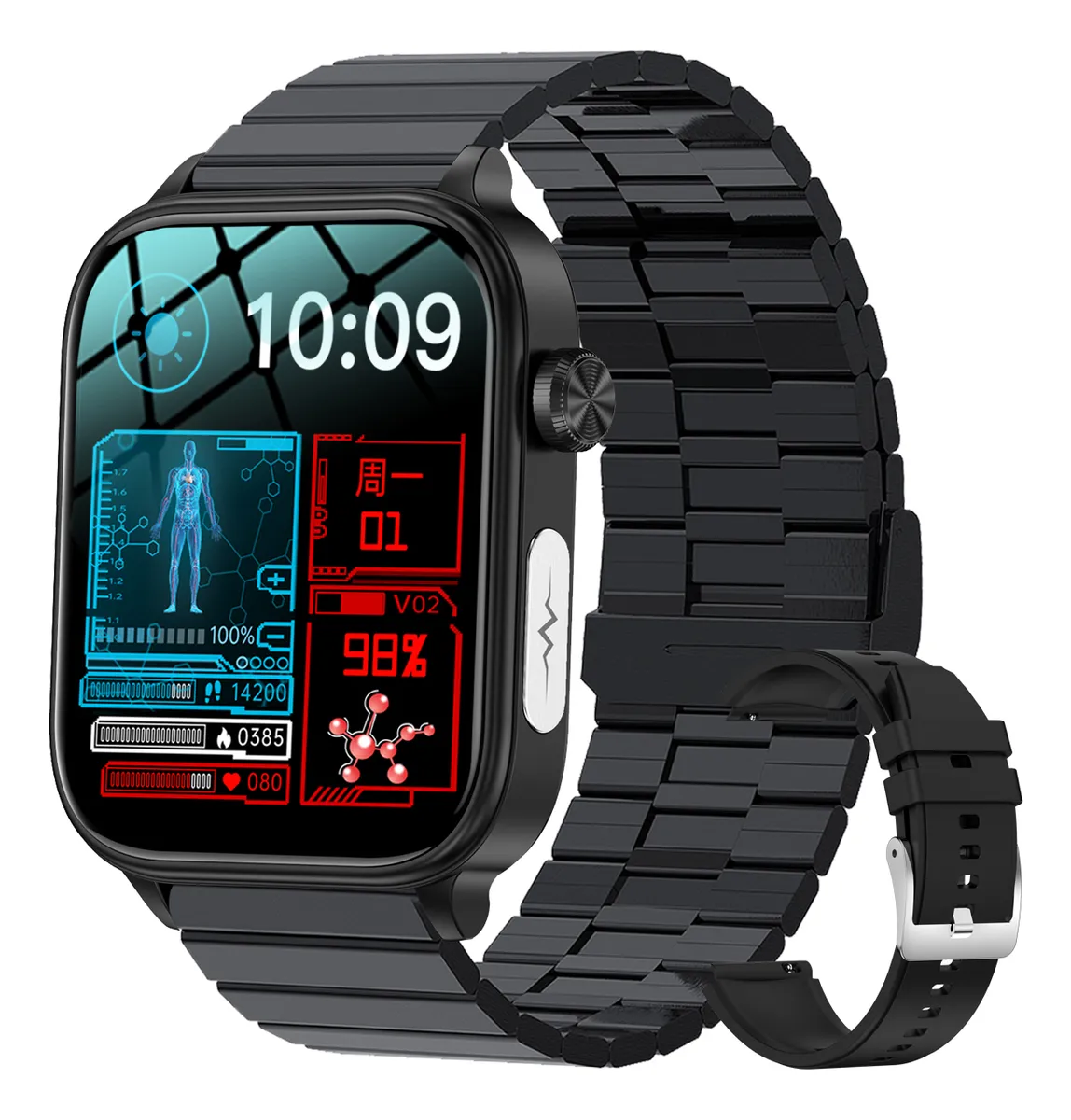 Reloj inteligente para hombre, ECG, glucosa en sangre, ácido úrico, vayotoy