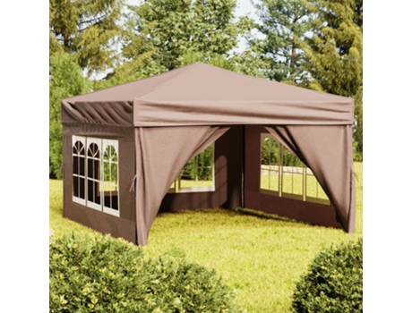 MAISON EXCLUSIVE Carpa de fiesta plegable con paredes laterales gris taupe 3x3 m